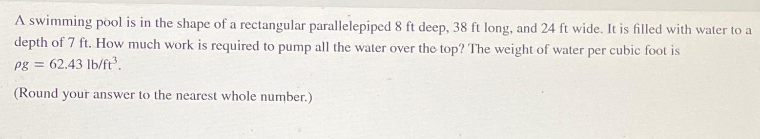 Solved A swimming pool is in the shape of a rectangular | Chegg.com