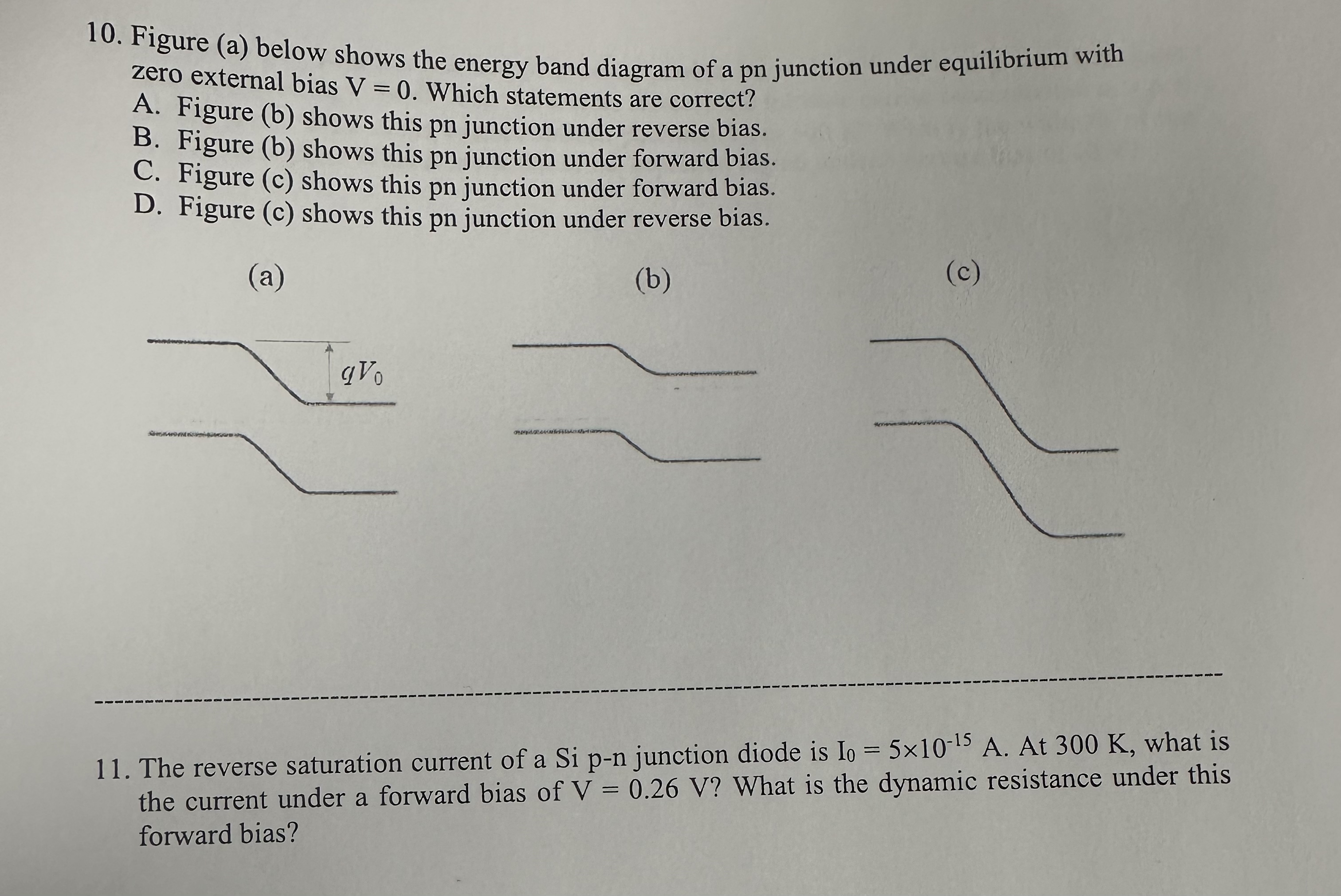 Solved Figure (a) ﻿below shows the energy band diagram of a | Chegg.com