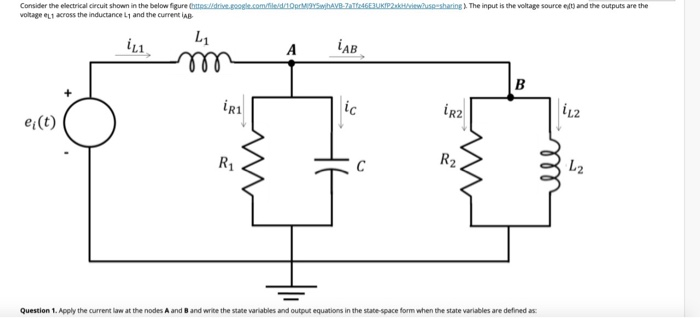 Solved Consider the electrical circuit shown in the below | Chegg.com