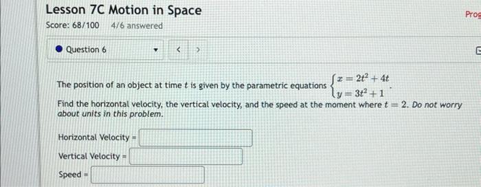 Solved The position of an object at time t is given by the | Chegg.com