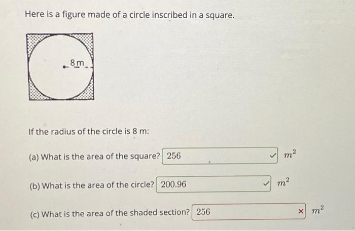 Solved Here is a figure made of a circle inscribed in a | Chegg.com