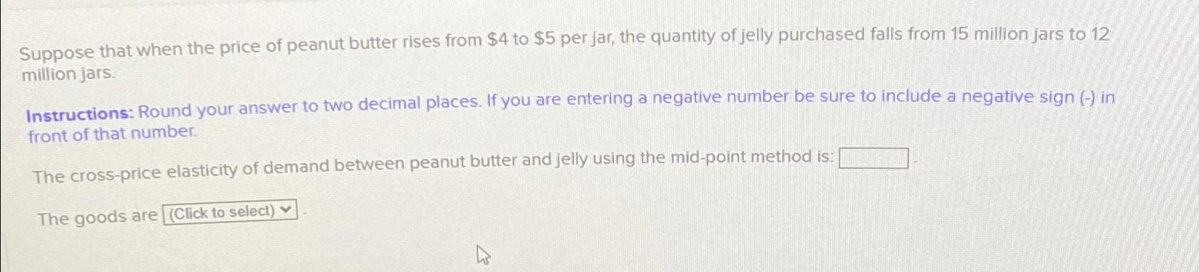 Solved Suppose That When The Price Of Peanut Butter Rises | Chegg.com