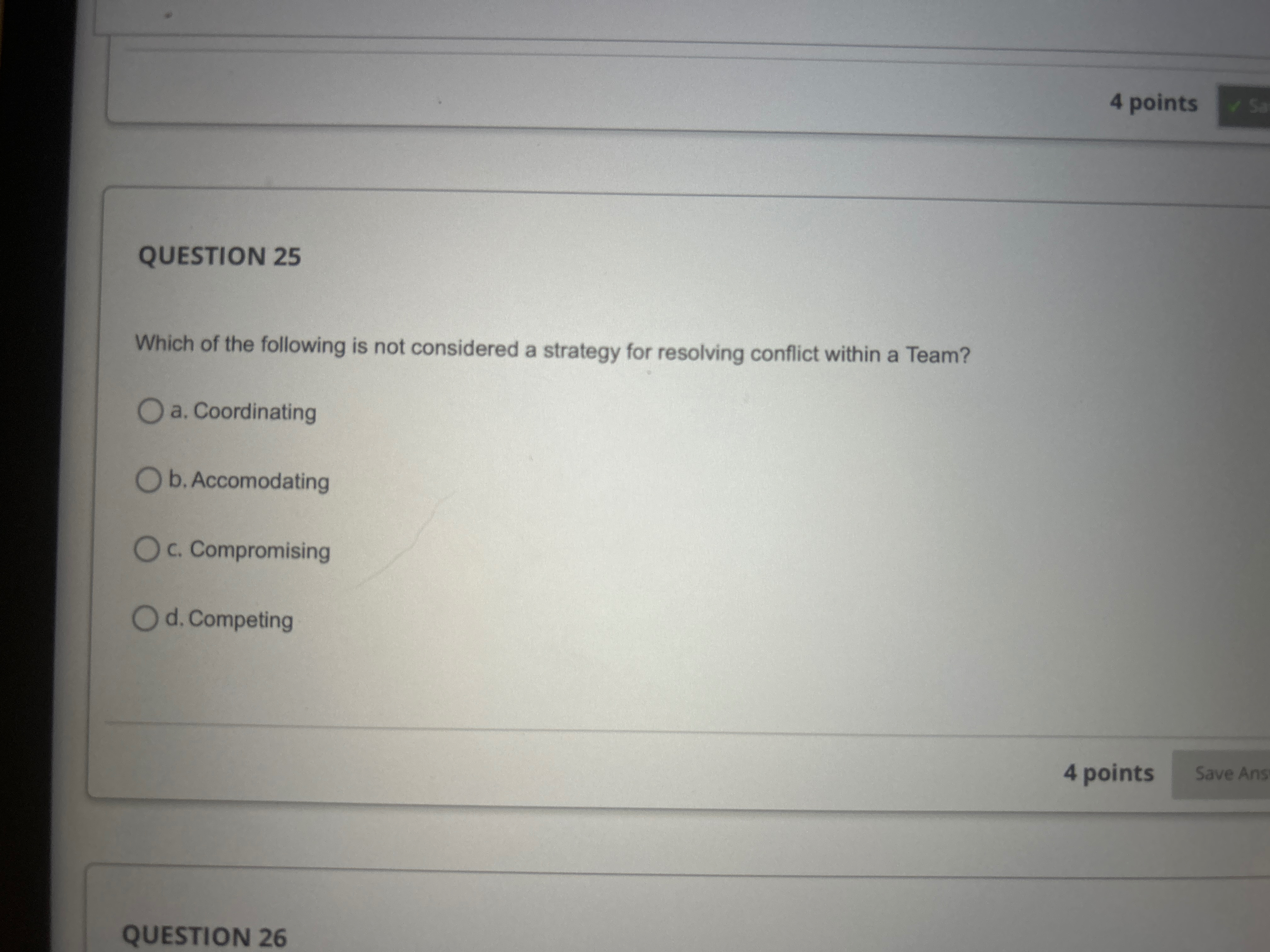 Solved QUESTION 25Which of the following is not considered a | Chegg.com