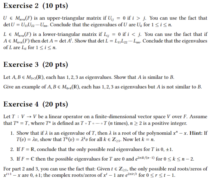 Solved Exercise 3 20 ﻿pts Let A Binm3×3 R ﻿each Has