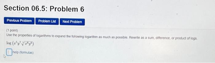 Solved Section 06.5: Problem 6 Previous Problem Problem List | Chegg.com