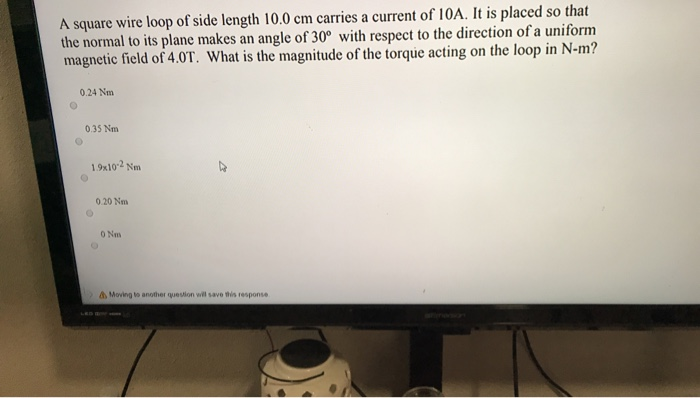Solved A square wire loop of side length 10.0 cm carries a | Chegg.com