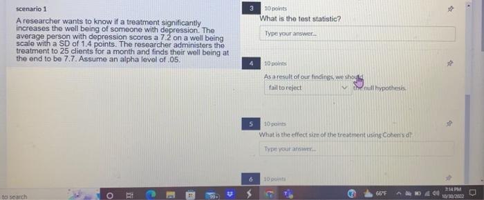 Solved scenario 1 3210 points A researcher wants to know if | Chegg.com