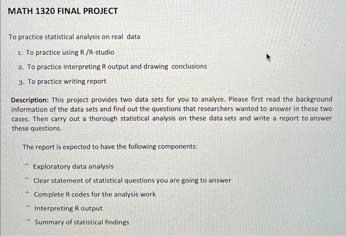 Solved To practice statistical analysis on real data 1. To | Chegg.com