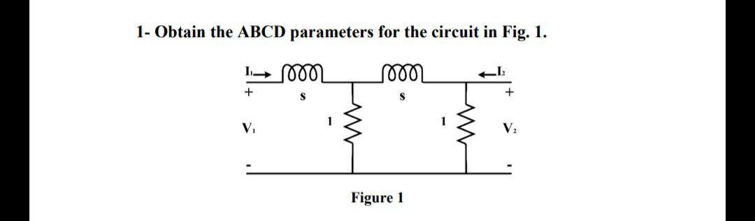 Solved 1- Obtain the ABCD parameters for the circuit in Fig. | Chegg.com