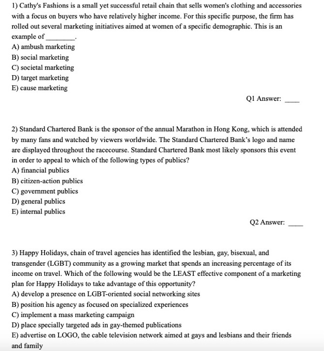 1) Cathys Fashions is a small yet successful retail chain that sells womens clothing and accessories with a focus on buyers