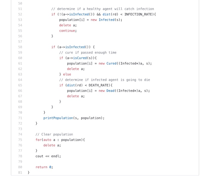 Task Create a simple simulation of the COVID-19 | Chegg.com