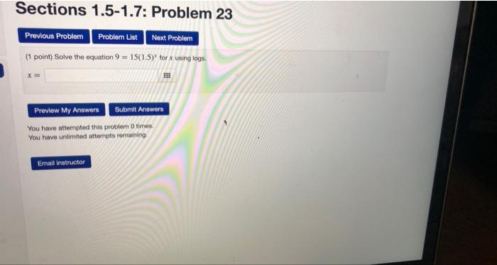 Solved Sections 1.5-1.7: Problem 23 Previous Problem Problem | Chegg.com