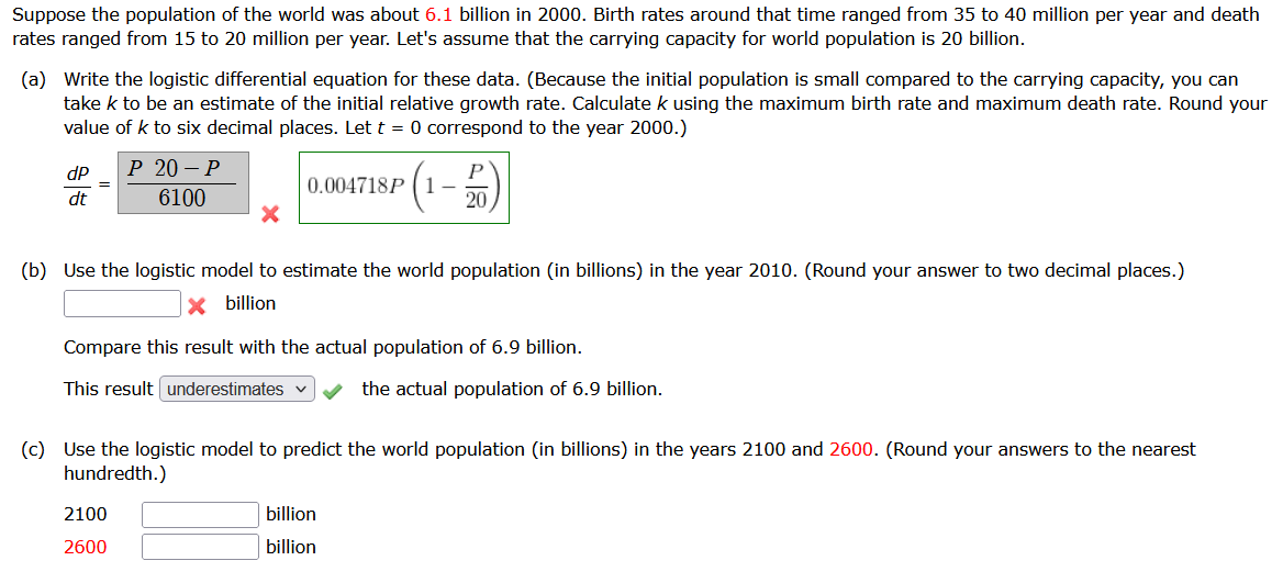 Solved Suppose the population of the world was about 6.1 | Chegg.com