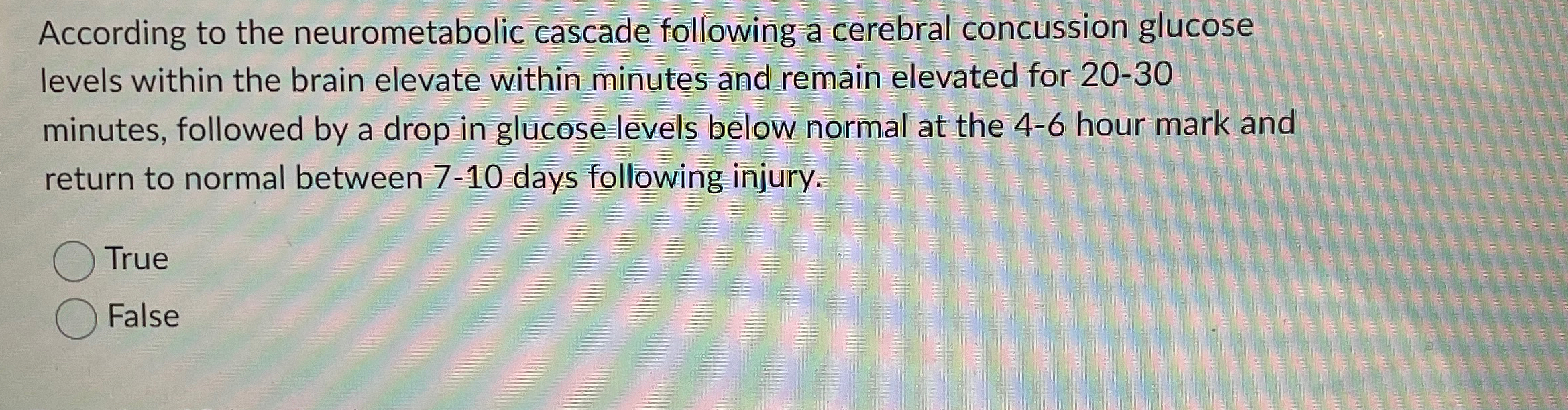 Solved According to the neurometabolic cascade following a | Chegg.com