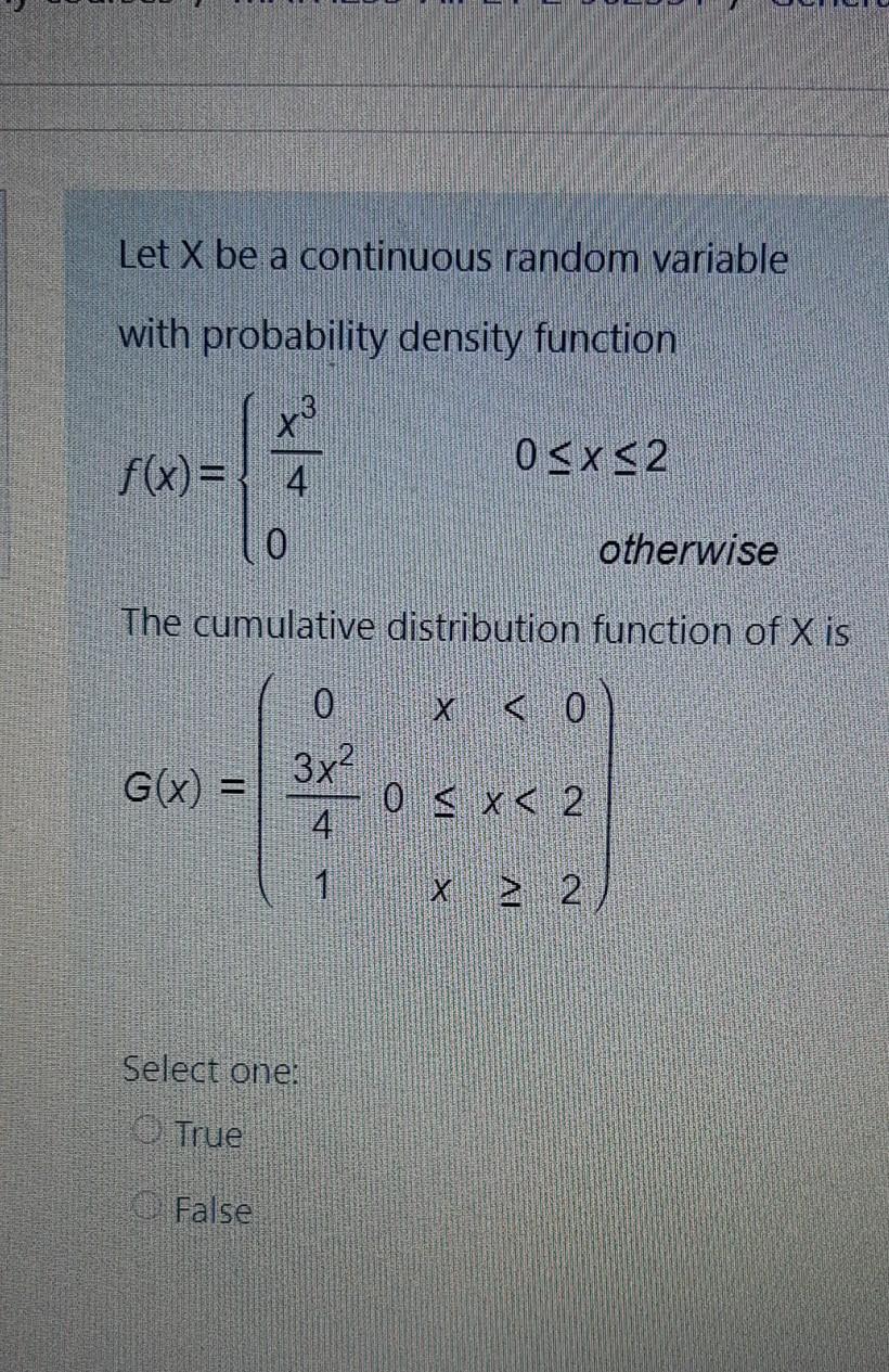 Solved Let X be a continuous random variable with | Chegg.com