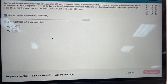 Solved Suppose a study reported that the average person | Chegg.com