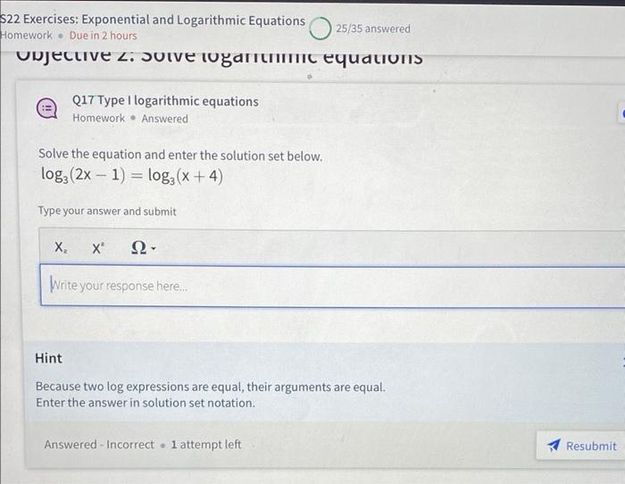 Solved 522 Exercises: Exponential and Logarithmic Equations | Chegg.com