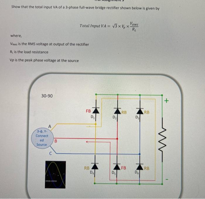 Solved Show that the total input VA of a 3-phase full-wave | Chegg.com