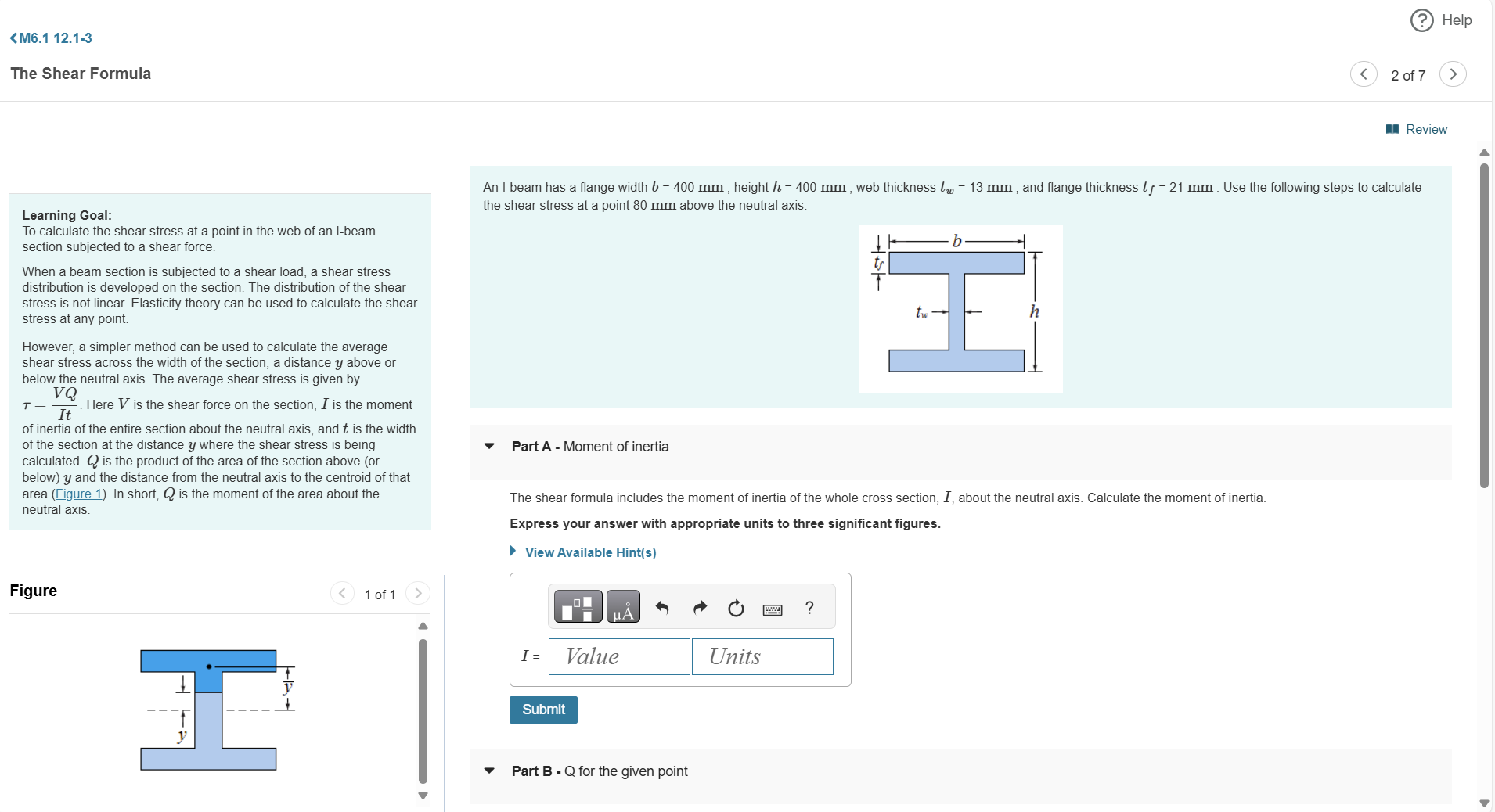 Solved Learning Goal: To calculate the shear stress at a | Chegg.com