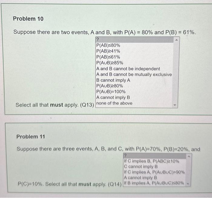 Solved Suppose There Are Two Events, A And B, With P(A)=80% | Chegg.com