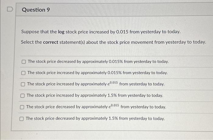 Stock price outlet yesterday