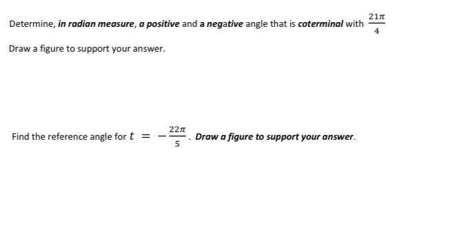 Solved 2171 Determine, in radian measure, a positive and a | Chegg.com