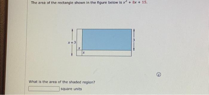 Solved The area of the rectangle shown in the figure below | Chegg.com