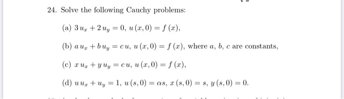 Solved Solve The Following Cauchy Problems From A To Chegg Com