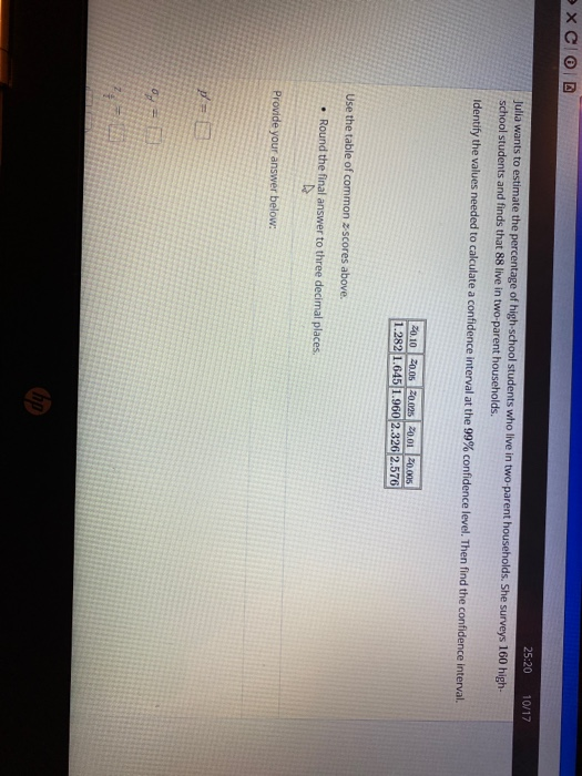 Solved XCIO D 10/17 2520 Julia wants to estimate the