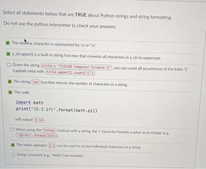 Solved Select all statements below that are TRUE about | Chegg.com