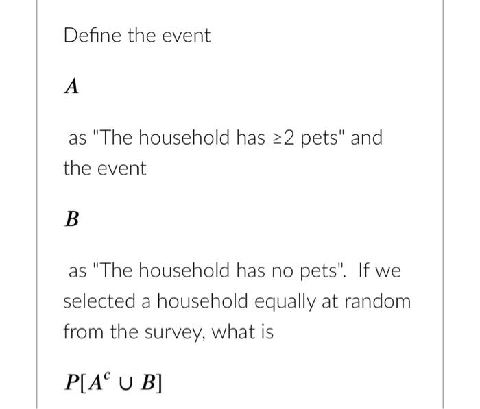 Solved A Survey Was Conducted Of 118 Households In A | Chegg.com