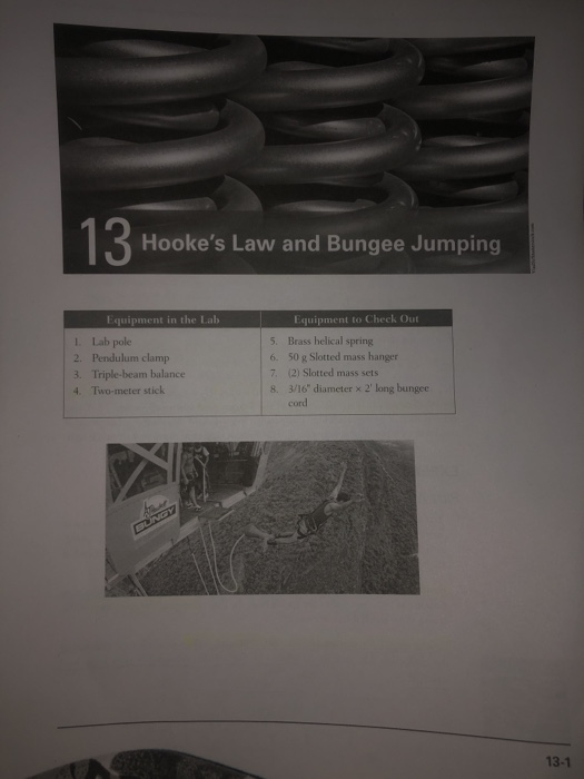13 Hooke's Law and Bungee Jumping Equipment to Check