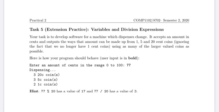 Solved Task 4: Integer and Floating Point Division Open | Chegg.com