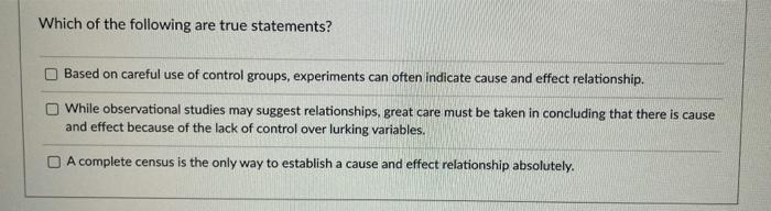 Solved Which of the following are true statements? Based on | Chegg.com