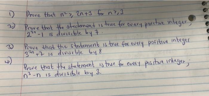 Solved Prove that nay, 2n+3 for n7,3 Prove that the | Chegg.com