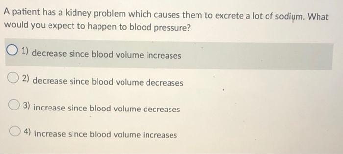 Solved A Patient Takes A Diuretic. What Effect Will This | Chegg.com