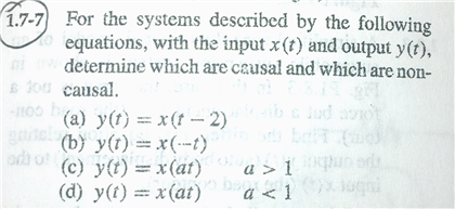 Solved For The Systems Described By The Following Equations Chegg Com