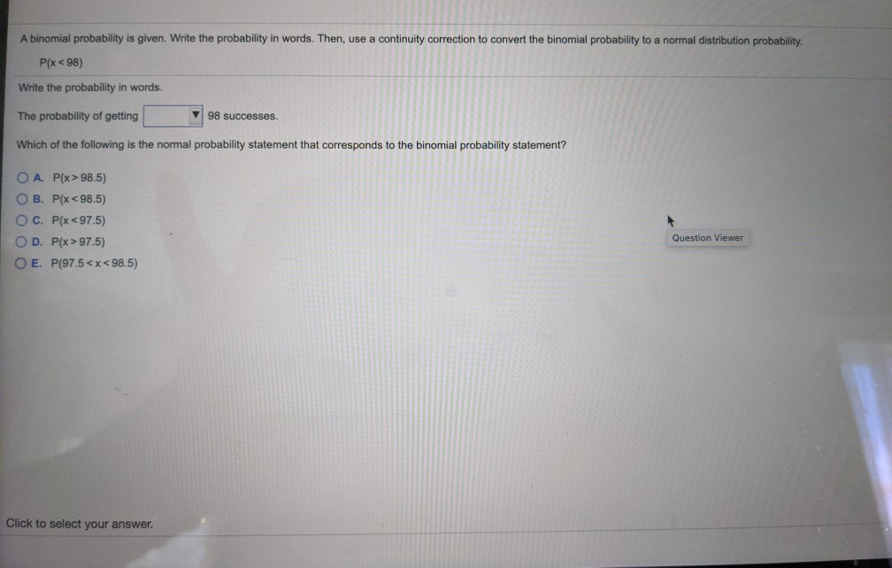 Solved A binomial probability is given. Write the | Chegg.com