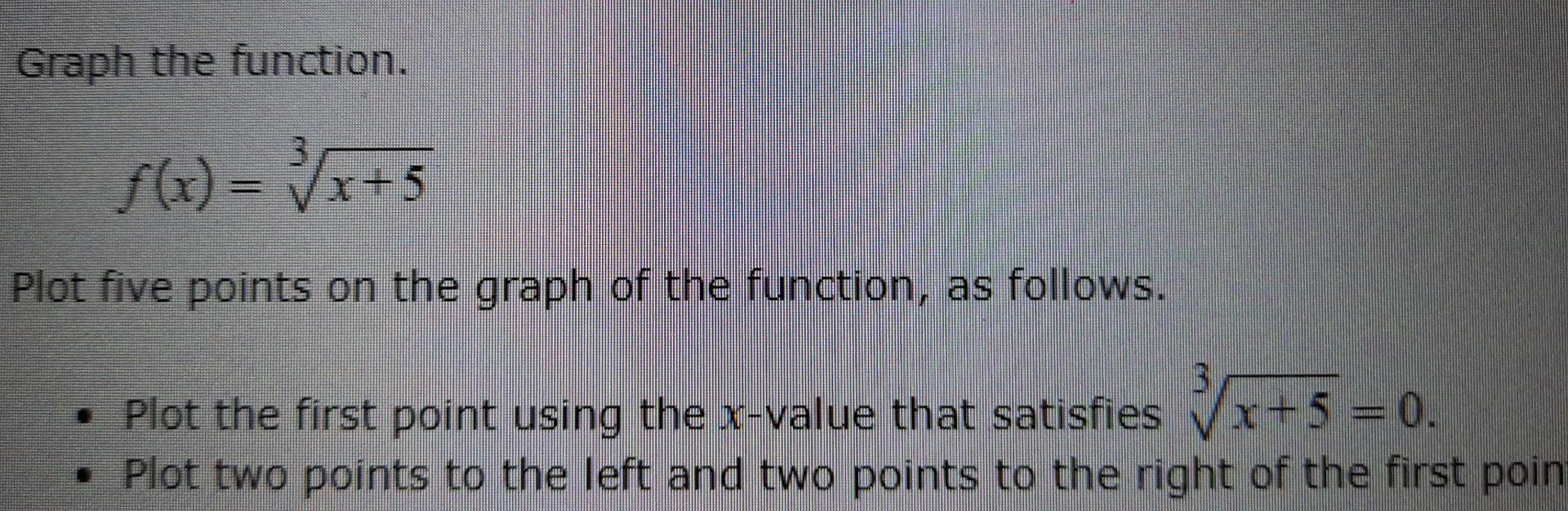 Solved Graph the function. 3 $(x) = x+5 Plot five points on | Chegg.com