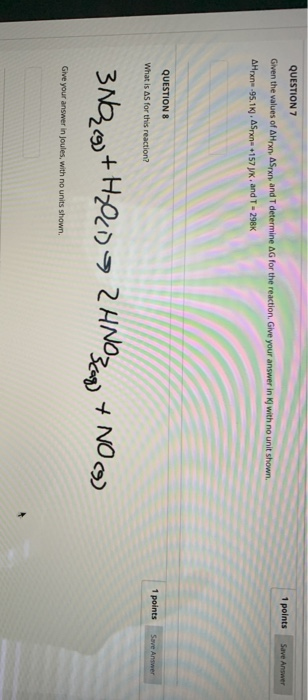 Solved 1 points Save Answer QUESTION 7 Given the values of | Chegg.com