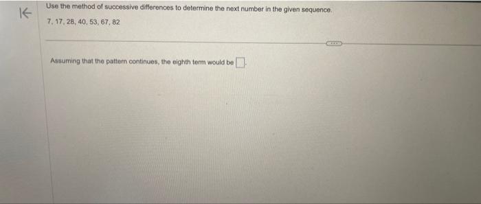 Solved Use the method of successive differences to determine | Chegg.com