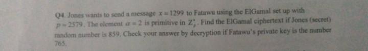 Solved Please help solve this cryptography problem. thank | Chegg.com