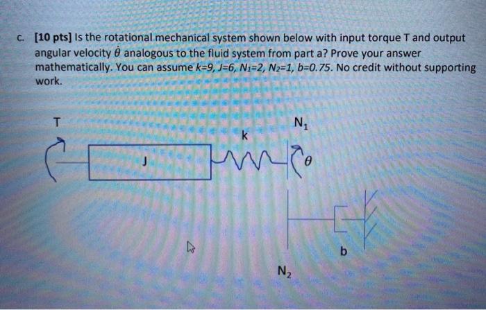 C 10 Pts Is The Rotational Mechanical System Sh Chegg Com