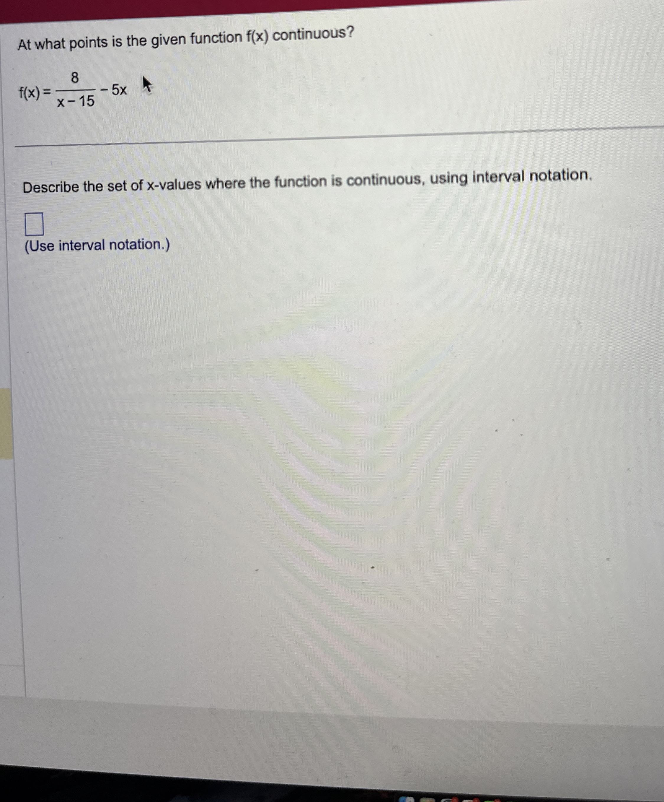 At what points is the given function f(x)