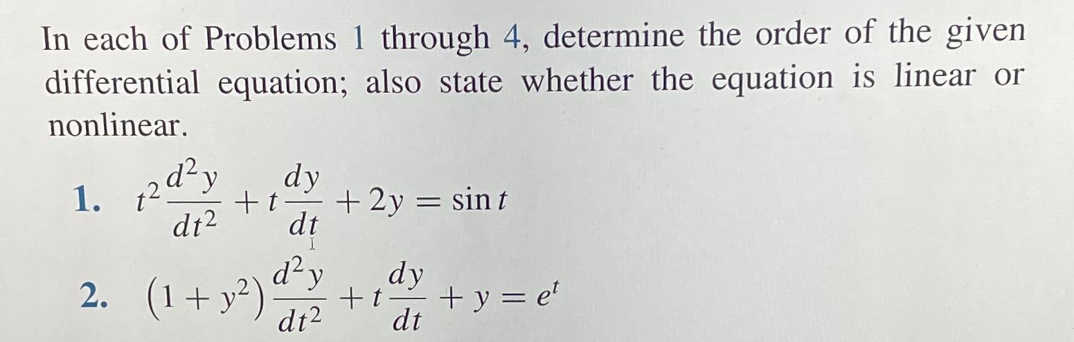 Solved In each of Problems 1 ﻿through 4, ﻿determine the | Chegg.com