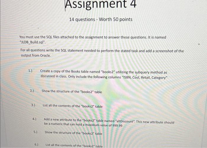 Solved You must use the SQL files attached to the assignment | Chegg.com