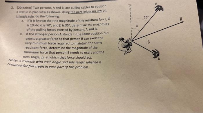 Solved 2. [20 Points] Two Persons, A And B, Are Pulling | Chegg.com