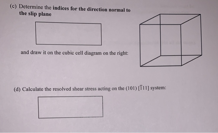 Solved Problem 1: Calculate the resolved shear stress acting | Chegg.com