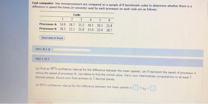 Solved Fast computer: Two microprocessors are compared on a | Chegg.com