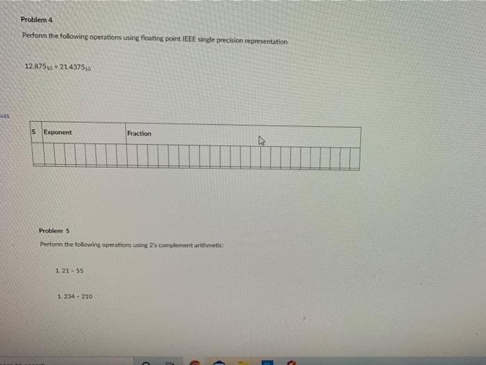 Solved Problem 4 Perform the following operations using | Chegg.com